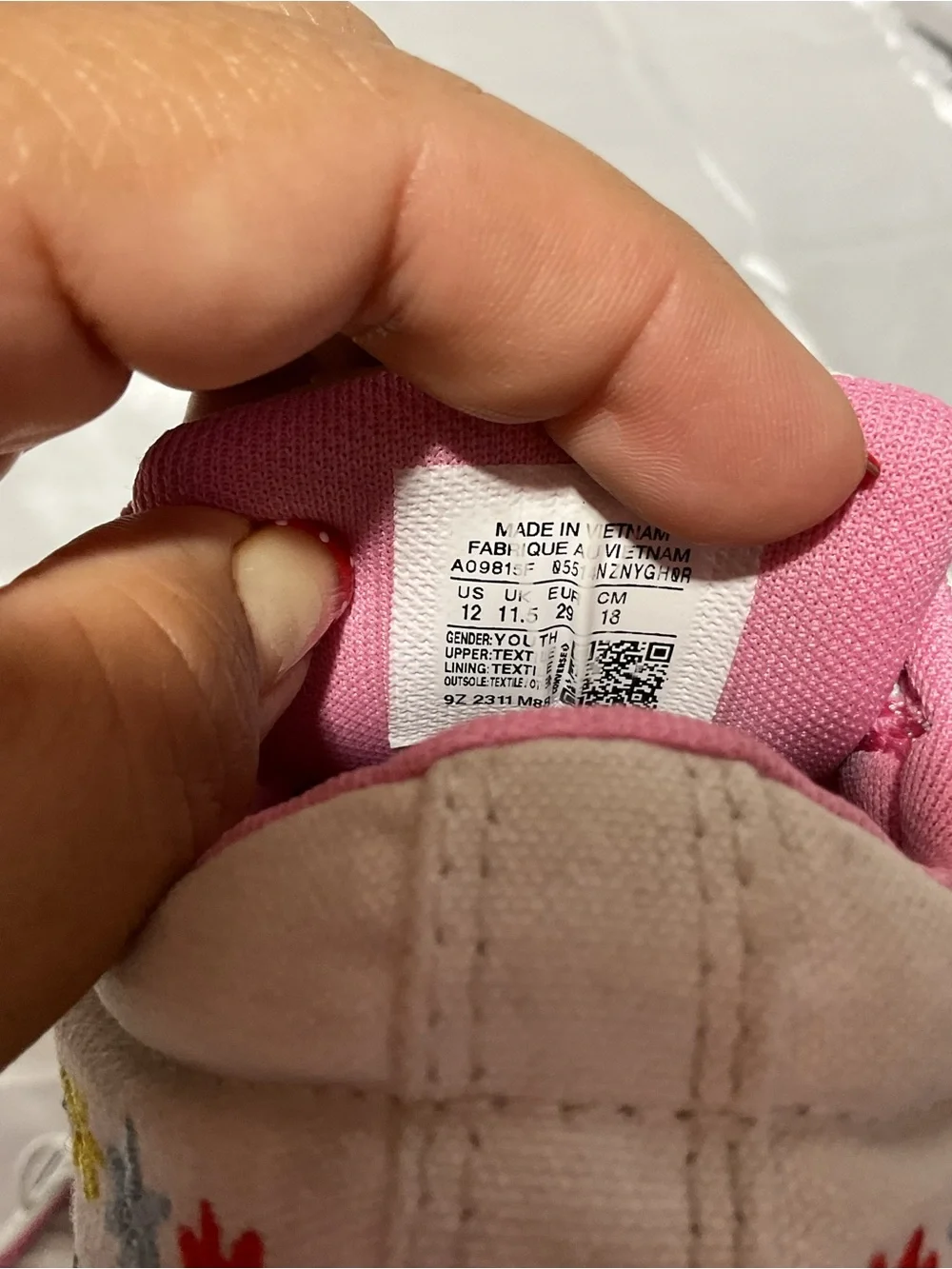Converse Kids White Sneakers with Pink Trim
